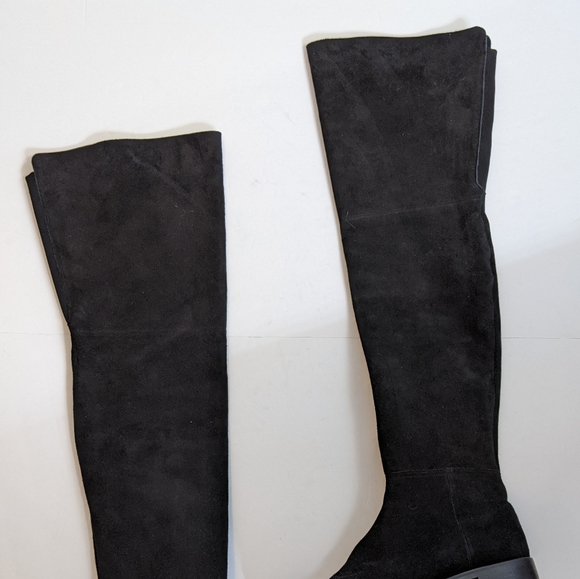 Stuart Weitzman Hilo Suede Over the Knee Boot Size 7 Black - Picture 4 of 12
